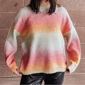 Lyla + Luxe Yara Multicolor Ombre Women's Oversized Sweater
